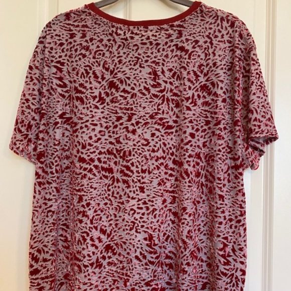Free People Teddy T- Shirt Oversized Velour Berry/Pink Size XS - Picture 2 of 11